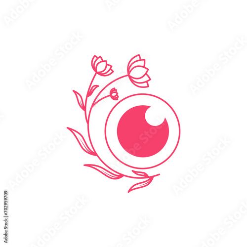 eye flower logo design vector image