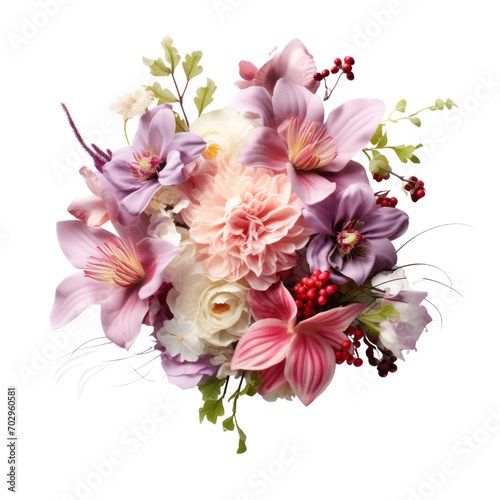 stunning bouquet of flowers in shades of pink, white, and purple