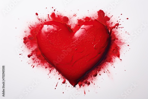 Red hearts drawn with lipstick. Valentines day