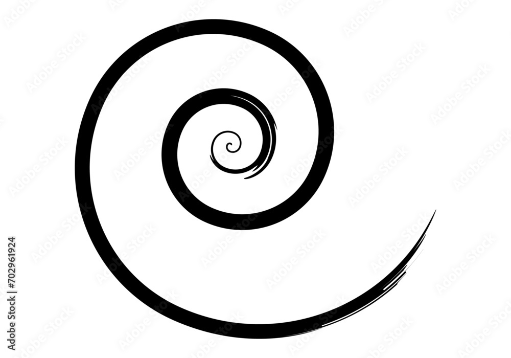 Icono negro de espiral en fondo blanco. Icono negro de espiral en fondo blanco.