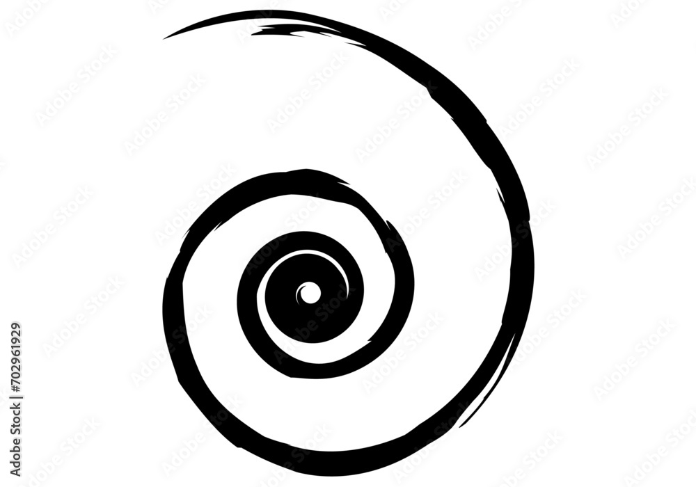 Icono negro de espiral en fondo blanco. Icono negro de espiral en fondo blanco.