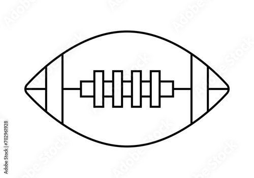 Icono de balón de fútbol americano en fondo blanco.