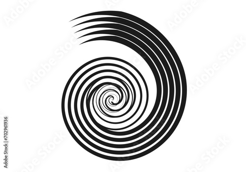 Icono negro de espiral en fondo blanco.