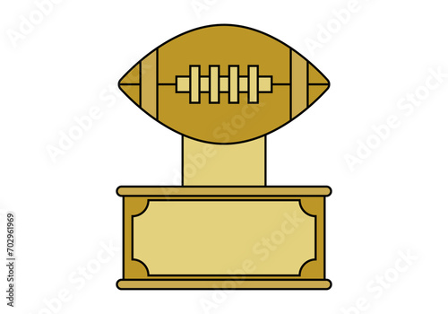 Premio en forma de balón de fútbol americano.