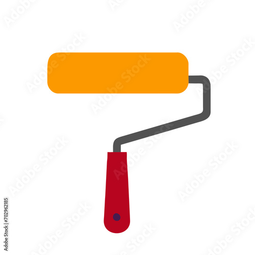 A paint roller and brush. vektor icon illustation