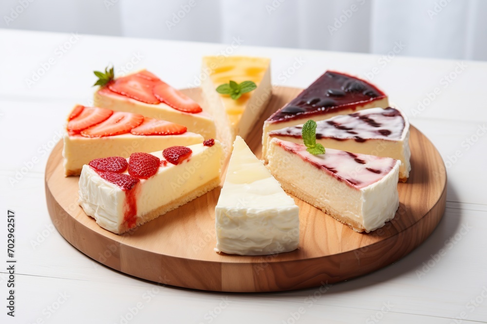 Different pieces of cheesecake Different pieces of cheesecake