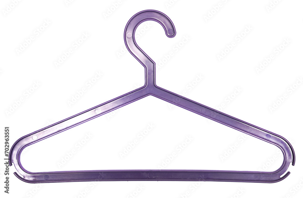 Plastic coat hanger isolated on white background, clipping Plastic coat hanger isolated on white background, clipping