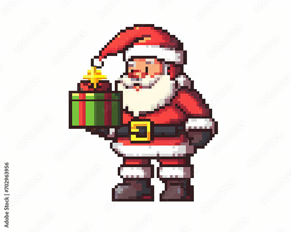 pixel art Santa Claus
