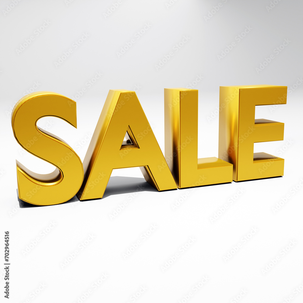 3d golden sale sign