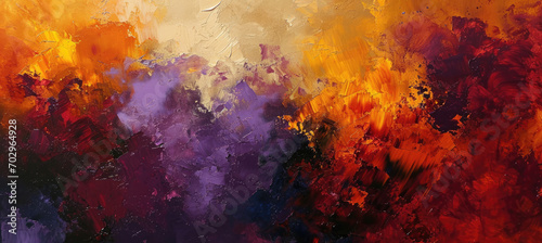 Vibrant Orange and Purple Abstract Canvas © M.Gierczyk