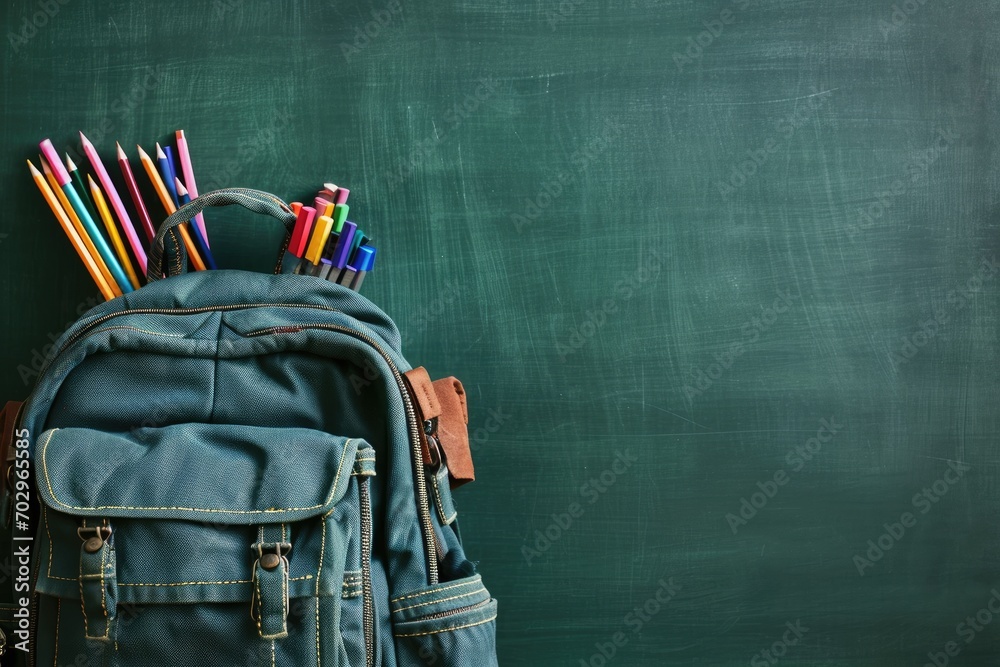 A versatile indoor accessory, this backpack boasts an array of pens and markers for artistic expression on the go