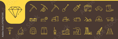mining equipment line simple icon design vector © devastudios