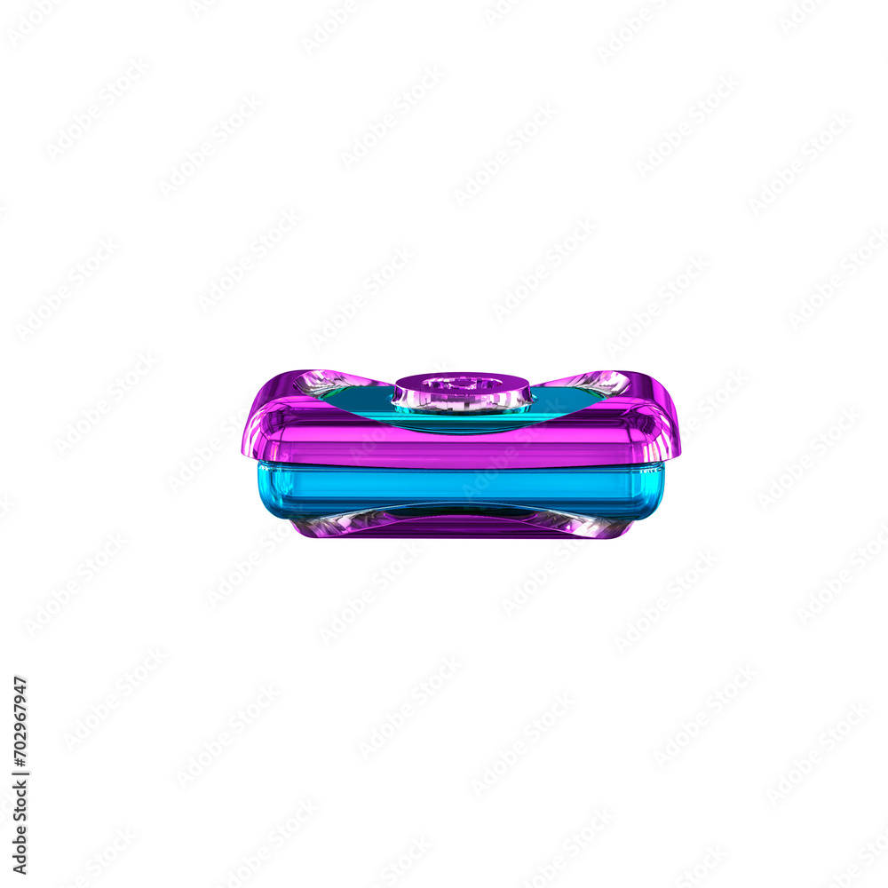 Blue symbol with purple horizontal thin straps Blue symbol with purple horizontal thin straps