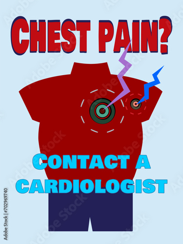 Heart disease. Chest pain. Contact a cardiologist