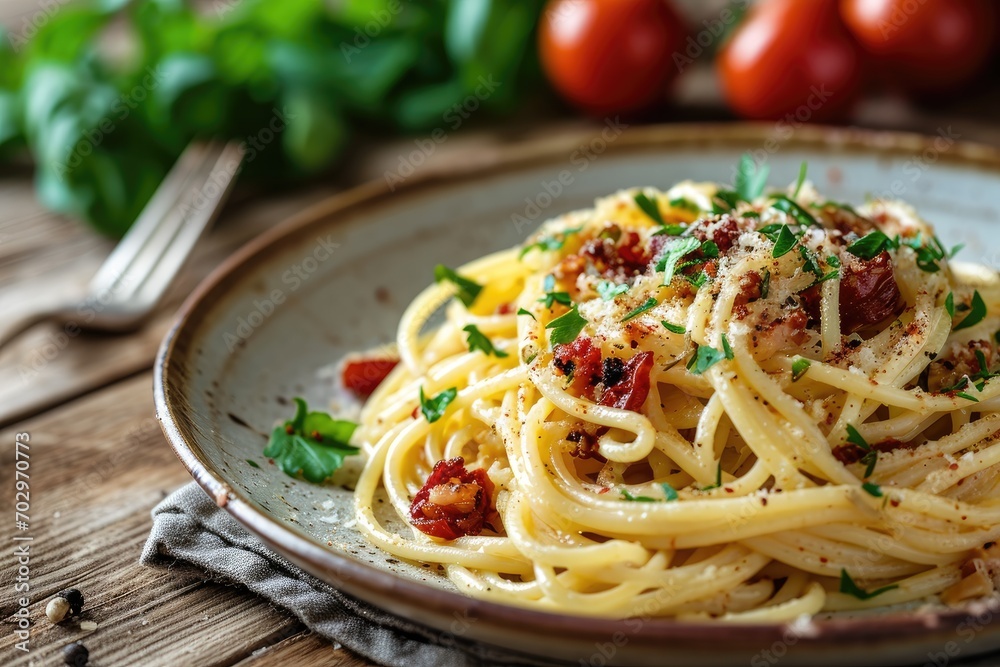 Traditional italian dish spaghetti carbonara. Traditional italian dish spaghetti carbonara.