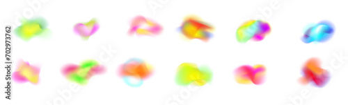Prism rainbow light Holographic abstract blur spot Soft geometric blend Chameleon y2k aura shape gradient texture