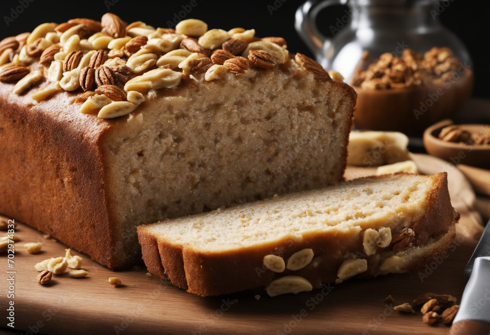 Banana Nut Bread Loaf Slice Banana Nut Bread Loaf Slice