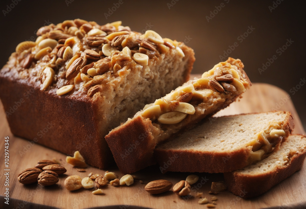 Banana Nut Bread Loaf Slice Banana Nut Bread Loaf Slice
