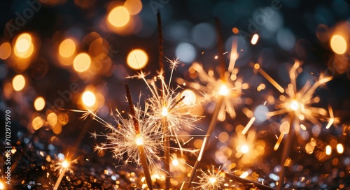 Midnight Sparkler Spectacle  Glittering New Year s Celebration Background