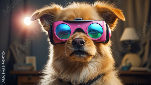 Cute dog with glasses at home beautiful © tanya78