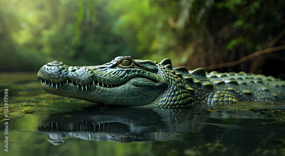 Obraz premium Serene Crocodile Habitat at Twilight