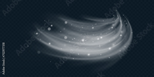 Cold winter wind texture. Holiday vector blizzard. Christmas effect of a cold blizzard. Vector PNG.