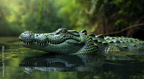 Serene Crocodile Habitat at Twilight