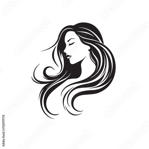 Single line art of stylized woman faces for beauty fashion