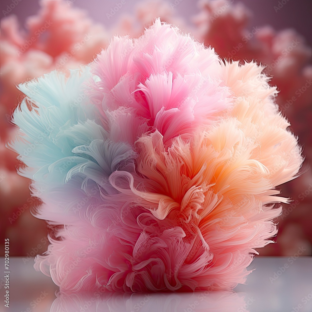 Colorful cotton candy texture in soft pastel color background.