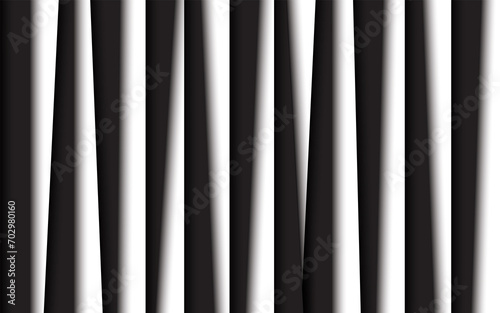 Abstract metal background with black and white vertical lines. Parallel lines and strips. Vector illustration