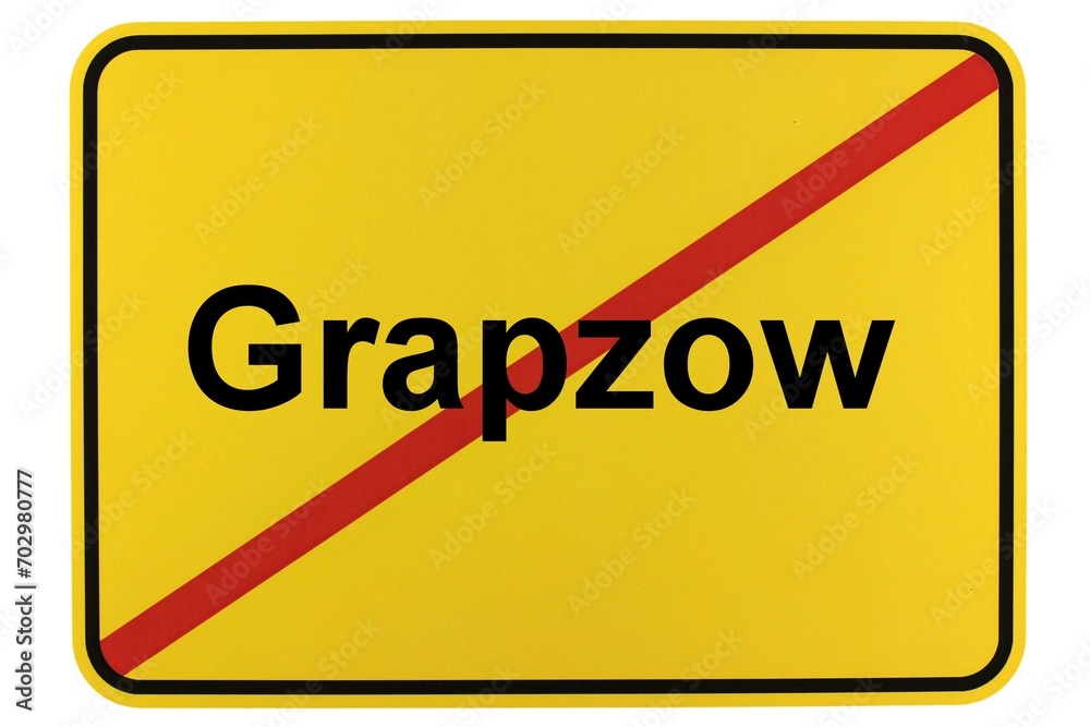 Obraz premium Illustration eines Ortsschildes der Gemeinde Grapzow in Mecklenburg-Vorpommern