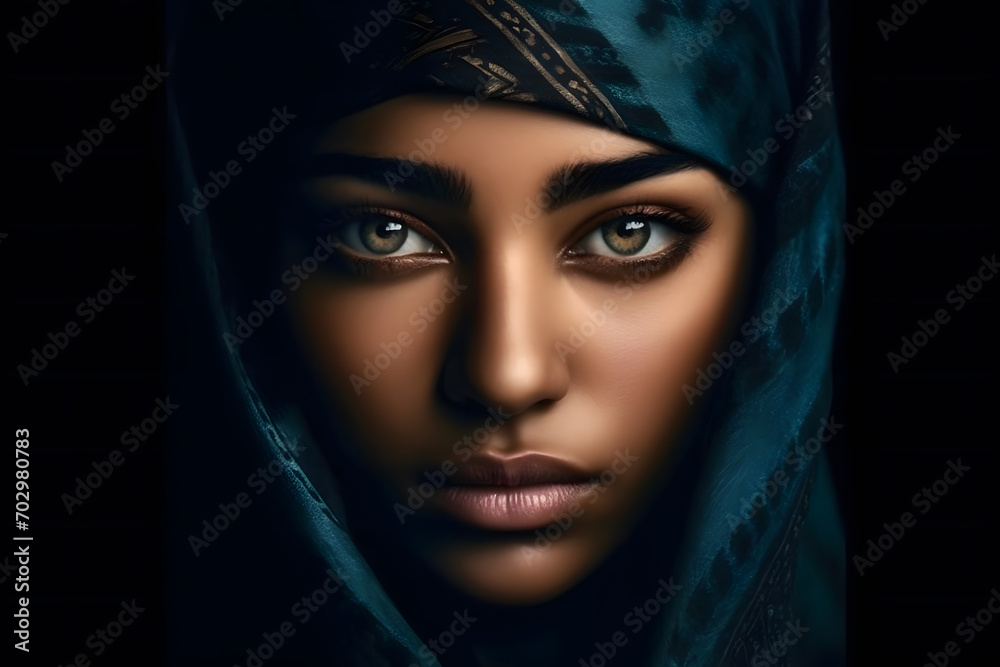 Beautiful Berber tribe woman portrait. Neural network AI generated art Beautiful Berber tribe woman portrait. Neural network AI generated art