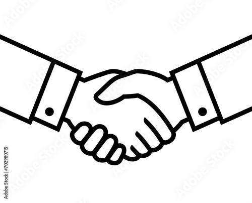 Handshake icon. Symbol of business, trust, contract or agreement. The ritual of a transaction or purchase, a greeting or farewell. A gesture of gratitude, congratulation or reconciliation.