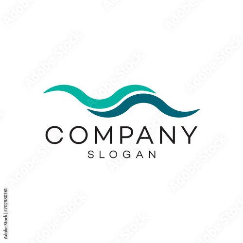 Water waves logo design timeless emblem brand identity logotype abstract minimalist monogram typography vector logo