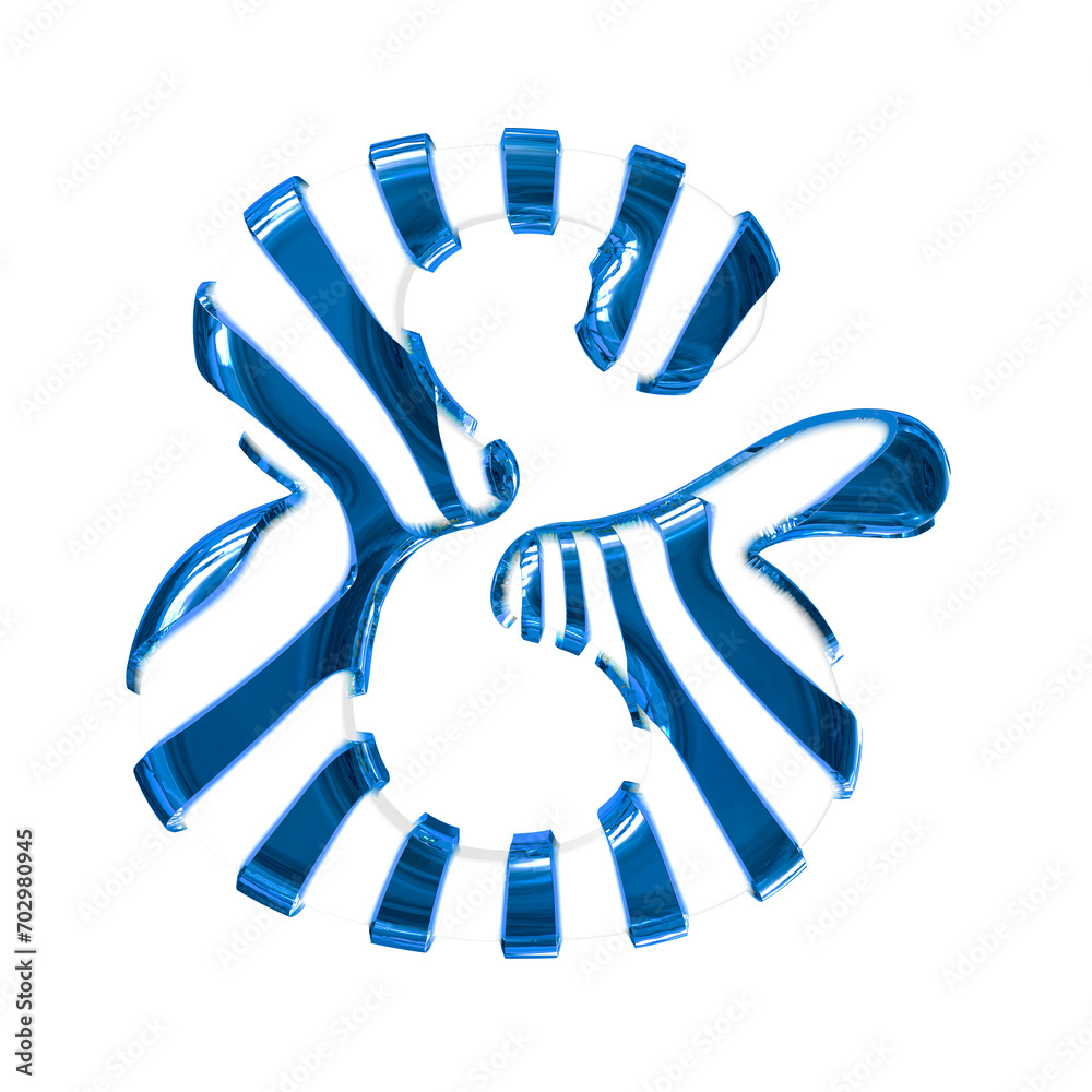 White symbol with blue thin straps White symbol with blue thin straps