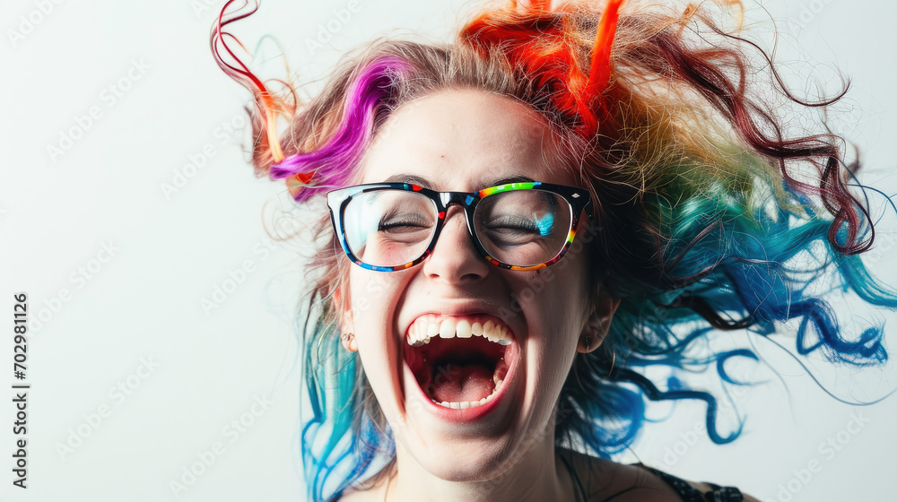 Joyful Radiance: A Portrait of Pure Fun. Generative AI