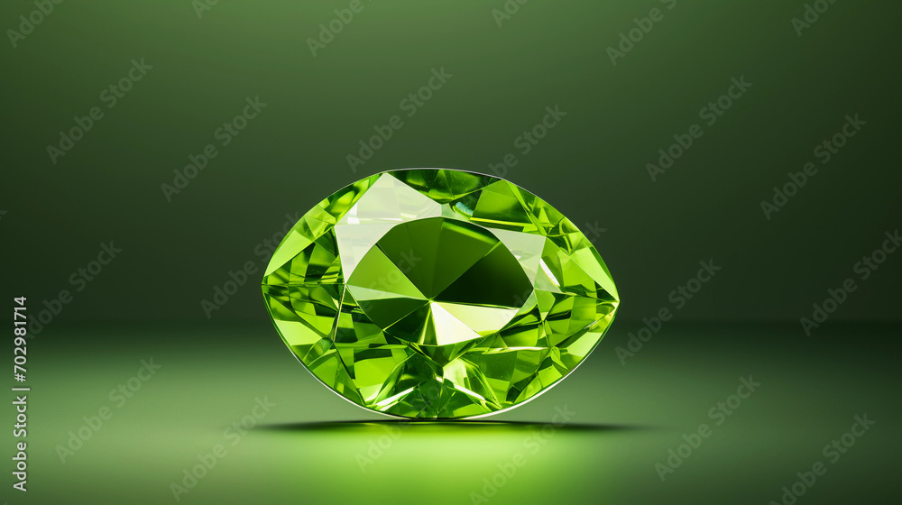 Peridot Gemstones on Lively Green Background with Ample Space for Elegant Jewelry Presentation Peridot Gemstones on Lively Green Background with Ample Space for Elegant Jewelry Presentation
