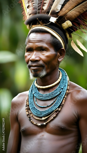 Ancient tribes in Indonesia Youw village, Atsy district, Asmat region, Irian jaya, New Guinea, Indonesia photo