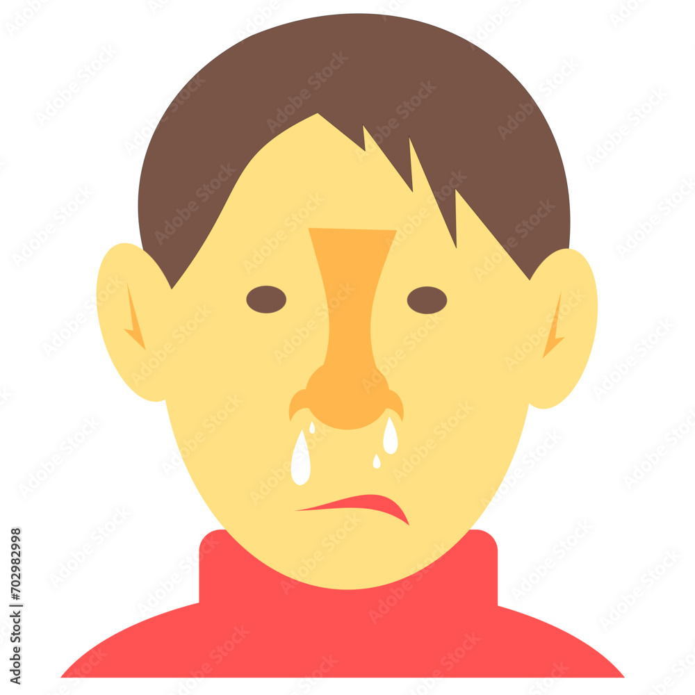 Sick guy. Sick guy with a snotty nose Sick guy. Sick guy with a snotty nose