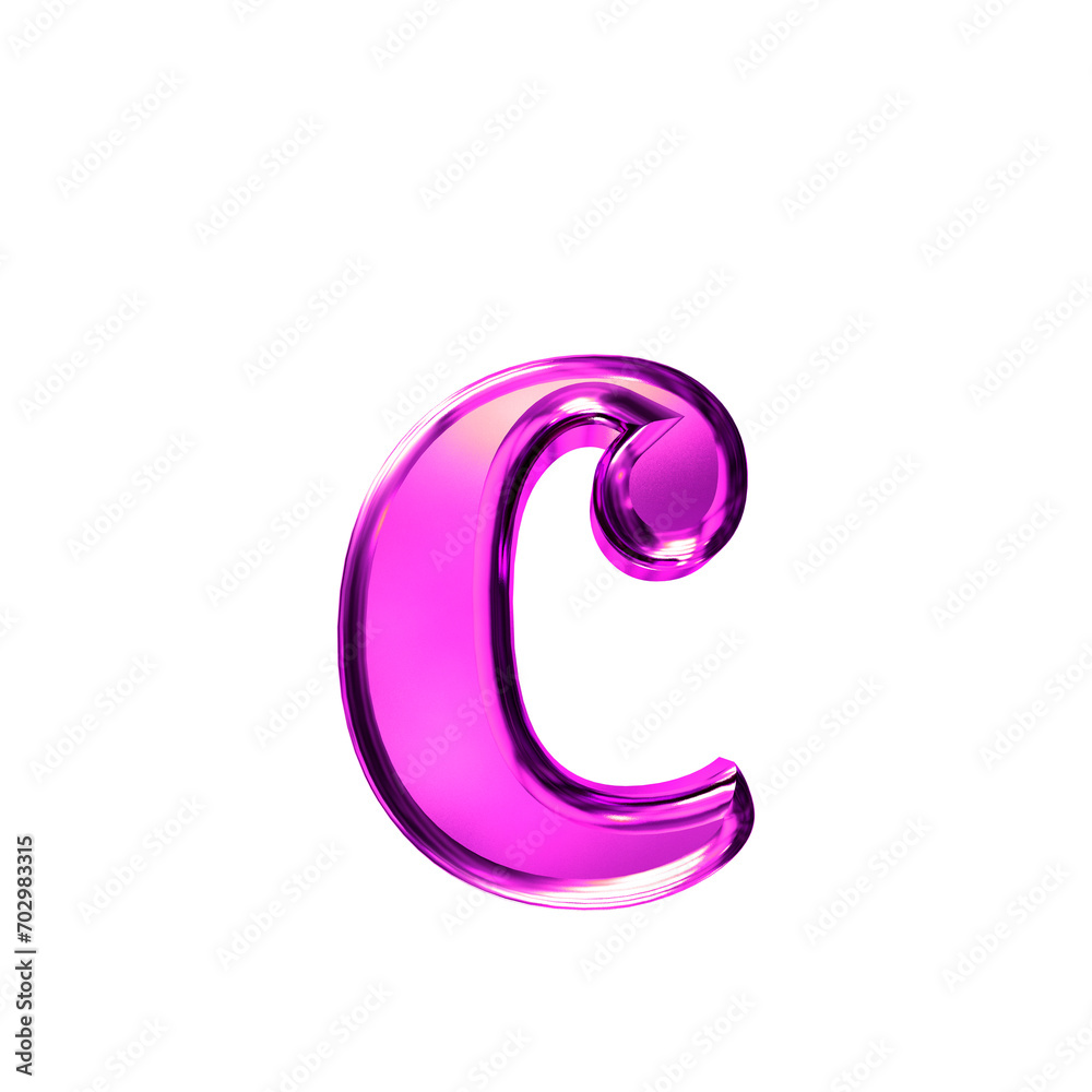 Purple symbol with bevel. letter c Purple symbol with bevel. letter c