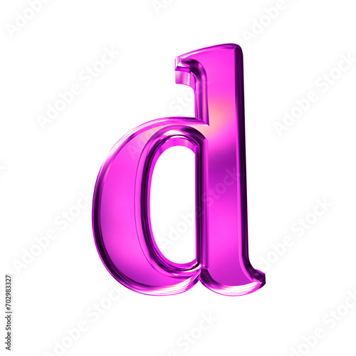 Purple symbol with bevel. letter d