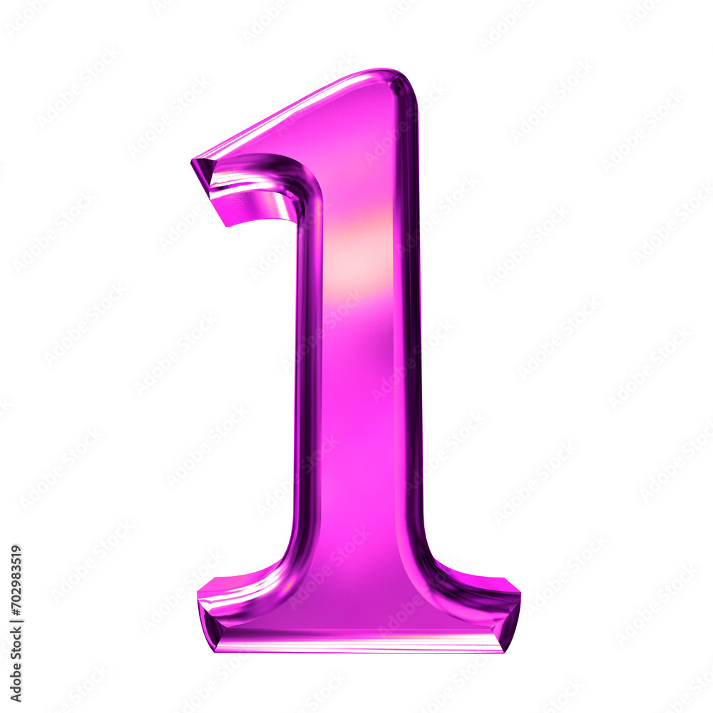 Purple symbol with bevel. number 1 Purple symbol with bevel. number 1