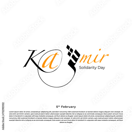 5th February Translation from Urdu: KASHMIR Solidarity Day. vector illustration.