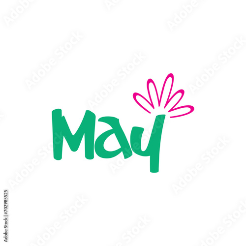 Spring may flower logo design timeless emblem brand identity logotype abstract minimalist monogram typography vector logo