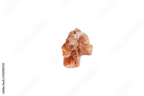 aragonite mineral stone macro on white background