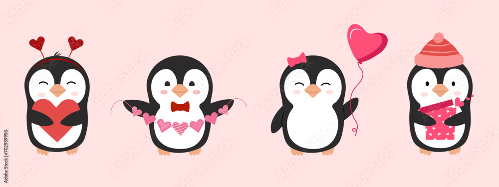 Vector cute penguin for valentine's day collection
Vector cute penguin for valentine's day collection