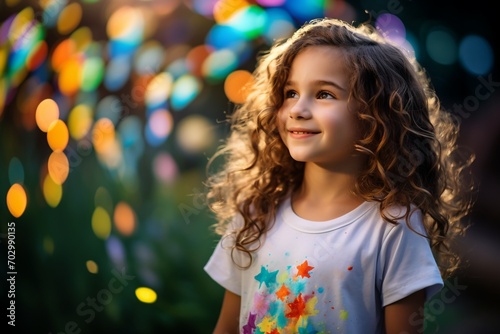 Close-up portrait of smart cute girl