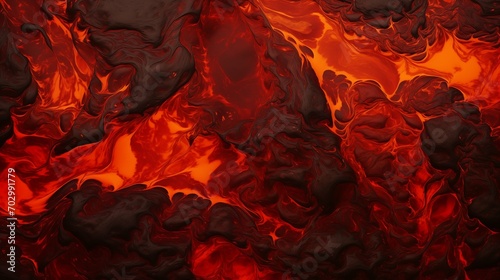 Volcanic lava texture, incandescent lava, liquid structure, earth's interior, background with lava photo