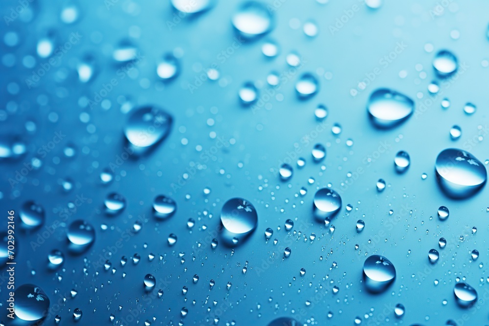 Water drops on blue background Water drops on blue background