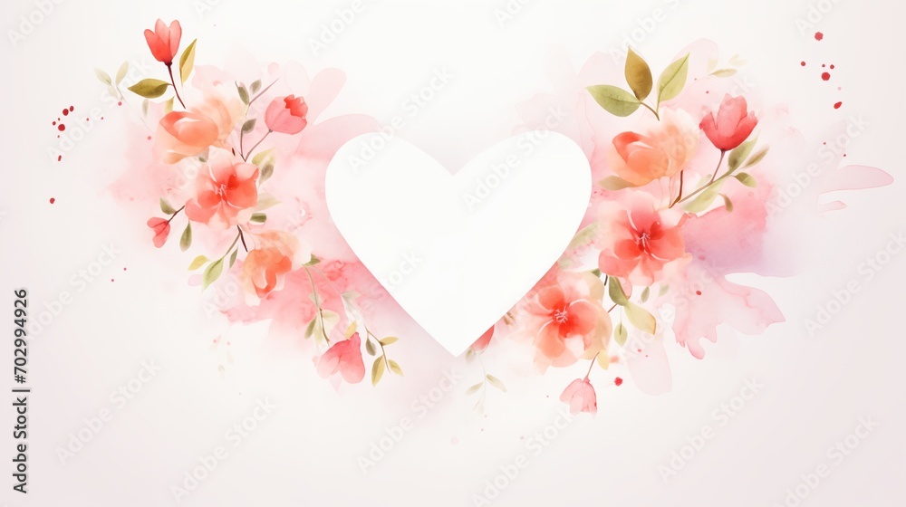 a paper heart surrounded by flowers